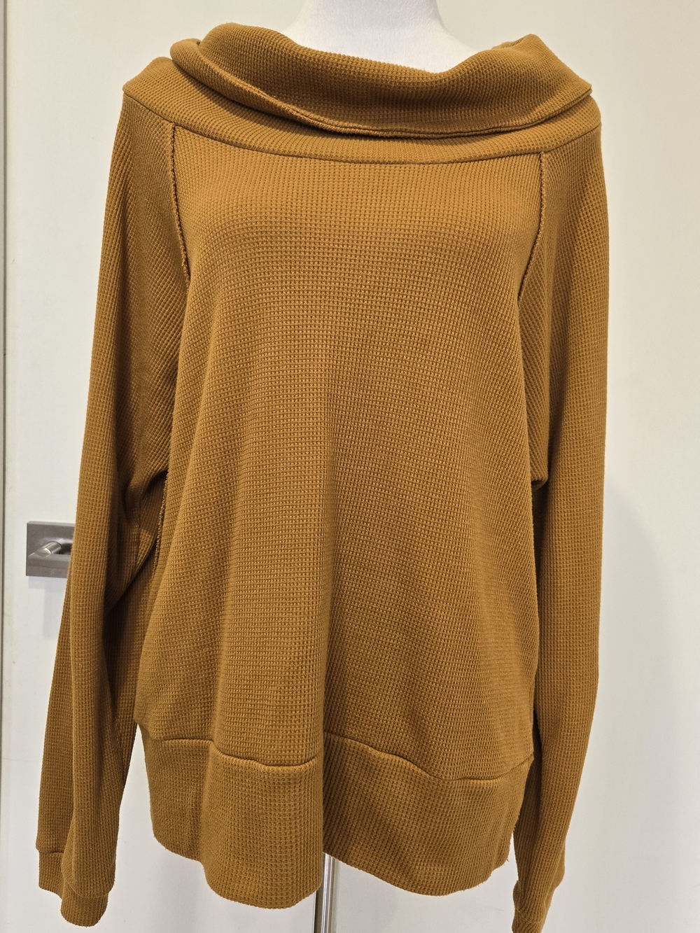 Pilcro Angie Waffle Knit Cowl Neck Sweater In Rust Sz XL